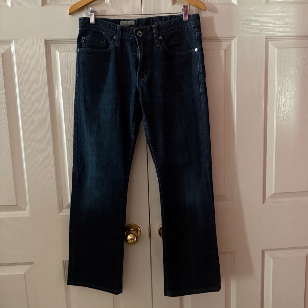 AG Adriano Goldschmied Men's Deep Indigo Straight Jeans